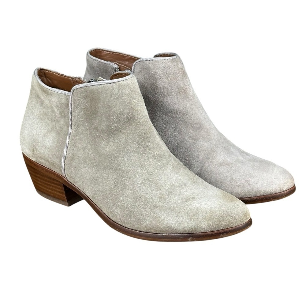 Women's Sam Edelman Petty Zip Up Ankle Boots Booties Shoes Size 7.5 Taupe Suede - Picture 5 of 10